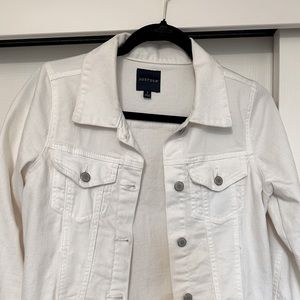White ladies denim jacket. Never worn.